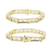 Micro Pave Bling CZ Cubic Zirconia Paper Clip Link Chain Bracelet 16cm Geometric Women Girl Jewelry Bangle - Image 4