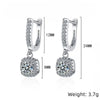 Hoop Earring for Women Lab Created Diamond Silver Dainty Dangle Jewelry Gifts - Image 2