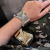 Punk Exaggerated Metal Flaw Bangles For Women Irregular Crystal Cuff Bracelet Manchette Statement Jewelry Accessories Men - Image 1