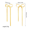 Snake Chain Bow Drop Stud Earrings for Women Gold Plated Bowknot Long Tassels Earring Party Jewelry - Image 7