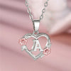 Cute Female A-Z Letter Flower Pendant Necklace Silver Color Wedding Jewelry Gift For Women - Image 8