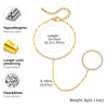 Bohemian Ring Bracelet Finger Hand Chain, Gold Plated Stainless Steel, Bead Slave Bracelet Jewelry for Women - Image 5