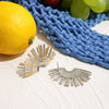 Personality Simple Geometric Fan-shaped Two-color Earrings Gold-plated Stainless Steel Jewelry - Image 6