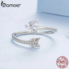 Silver Arrow Heart Adjustable Ring, Adjustable Ring Minimalist Jewelry -E - Image 3