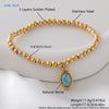 Mhs.sun Stone 12 Months Birthstone Bracelets Gold Plated Stainless Steel Bead Bracelet Birthday Jewelry For Women Men - Image 3