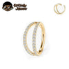 Double-Line Cartilage Clicker Hoop with Clear Cubic Zirconia - Image 7