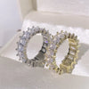Open Square Ring with Cubic Zirconia Accents in Gold-Tone or Silver-Tone - Image 14