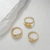 3Pcs/Set Gold Color Smooth Geometric Open Rings Set For Women Exaggerated Metal Irregular Thick Chunky Ring Jewelry Gift - Image 2