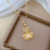Over 30 Styles Bear Necklace Titanium Steel Zircon Micro Inlaid Copper Pendant Collarbone Chain Souvenir Gift - Image 6