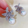 Imitation Pearl Dangle Earring for Women Silver Color Bling Cubic Zirconia Elegant Lady Jewelry - Image 13