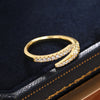 Silver Circle Finger Rings for Women Dazzling CZ Adjustable Ring Daily Wear Stackable Accessory Jewelry - Image 3