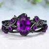 Two-Piece Zinc Alloy Ring Set with Colored Stone Details - Image 1