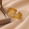 Classic Wrinkle Texture Openning Bangle Bracelet For Women Cuff Bracelet Stainless Steel Hand Ornament Punk Jewelry - Image 11