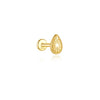 1PC Silver Vintage Threaded Flat Back Cartilage Stud Earring Sun Shell Fish Flower Knot CZ Piercing Jewelry - Image 16