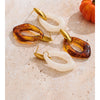 Resin Acrylic Geometric Drop Daily Earrings Golden Plated Stainless Steel Attractive Jewelry Amber White - Image 6
