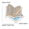 Enamel Glasses Book Brooch for Women Unisex Rhinestone Quill Pen School Supplies Drawing Board Pins Party Friend Gifts Accessory - Image 13