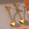 Stainless Steel Earrings For Women Heart Chain Earring Jewelry Prevent Allergy Party Accessories Gift Heart Earrings - Image 2