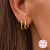 Silver Geometric Minimalist Square Hoop Earring for Women Small Circle Huggies Zircon Ear Buckles Jewelry - Image 5