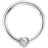 Clicker Hoop Body Jewelry with Slim Curved Profile in Gold-Tone or Silver-Tone - Image 9
