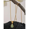 Stylish Green Glass Crystal Water Drop Pendant Necklace for Women 316l Stainless Steel Cast Gold Color Jewelry - Image 6