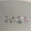 1 Pcs Pink Love Heart Wings Star Pendant Ear Bone Nail 316L Stainless Steel Piercing Earring Y2K Punk Jewelry Women Accessories - Image 2