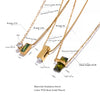 Stainless Steel Olive Green Cubic Zirocnia Chic Pendant Necklace for Women Minimalist Charm Korean Collar Jewelry - Image 18