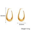 Hollow Pear-Shaped Stainless Steel Hoop Earrings in Silver-Tone or Gold-Tone - Image 8