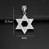 Six-Pointed Star Pendant Necklace with Cuban Chain Options - Image 6