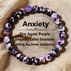 1pc Bohemian Vintage Fire Agate Purple Bracelet Beaded Elastic Easter Women Daily Wear Jewelry Holiday Gift - Image 1