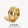 Paper Clip Double Color Four Layers Star Zircon Ring Women Stainless Steel Gold Plated Statement Jewelry - Image 1