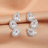 Shiny Zircon Leaf Stud Earrings For Women Crystal Water Drop Ear Cuff Wrap Earring Wedding Jewelry - Image 5