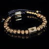 Adjustable Square Bead Bracelet in Black Silver-Tone or Gold-Tone - Image 12