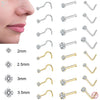 Crystal Nose Stud in L Shape I Shape or Screw 18G and 20G - Image 1