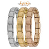 Women's Jewelry 9mm Width Itanlian Elastic Charm Bracelet Stainless Steel Bangle ST - Image 1