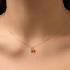 Boho Sweet Simple Clavicle Collar Women Gold Color Metal Cherry Pendant Romantic Necklaces Girls Gift Jewelry - Image 1
