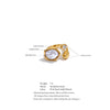 Size 8 Stylish Unique Simulated Pearls Zirconia Finger Ring Gold Platinum Plated Stainless Steel Geometry Retro Jewelry - Image 6