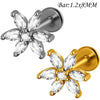 1PC Implant Steel Paved Flat Back Flower 3/4/5/6 Marquise CZ Labret Piercing Internal Thread Tragus Helix Lobe Earring - Image 16