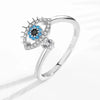Evil Eye Ring Open Luck Blue Stone Cubic Zirconia Silver Adjustable Finger Ring For Women Jewelry - Image 5