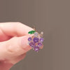 Purple Green Crystal Zircon Grape Brooches For Women Cute Fruit Brooch Suit Coat Lapel Pin Badge Clothing Accessories Jewelry - Image 5