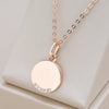 Rose Gold Color Round Coin Pendant Necklaces for Women Simple Zircon Glossy Pendant Party Jewelry - Image 1