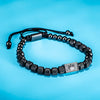 Adjustable Square Bead Bracelet in Black Silver-Tone or Gold-Tone - Image 13