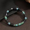 Turquoise Black Stone Bead Bracelet Handmade Elastic Rope Bracelet Gift for Christmas Accessories - Image 8