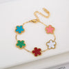 Stainless Steel Laser Five Leaf Flower Petal Adjustable Clover Bracelet Classic for Woman Girl Jewelry Party Gift - Image 36