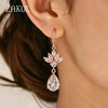 Elegant Marquise Zircon Dangle Earrings For Women Clear Teardrop CZ Crystal Hook Earrings Bridal Wedding Banquet Party Jew - Image 1