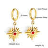 Green White Color Crystal Zircon Hoop Earrings For Women Stainless Steel Heart Square Leaf Shape Pendant Earring Gifts - Image 32