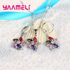 Silver Color Pendant Necklace Earrings Romantic Ethnic Style Windmill Shape Colorful/White Crystal Stone For Girl - Image 5