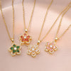 Light Shiny Zircon Rotatable Flower Pendant Necklace For Women Stainless Steel Romantic Spin Floral Plant Choker Jewelry - Image 6