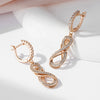 Shiny Zircon Earrings For Women Rose Gold Color Möbius Loop Jewelry Gift - Image 5