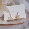 Gold Dainty Korean Flower Earrring for Women Bling Zirconia Hollow Lace Stud Earring Wedding Gift - Image 4