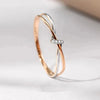 Unique Two Tone Twisty Design Rings for Women Brilliant Cubic Zirconia Wedding Romantic Jewelry Daily Wear Accessories - Image 2